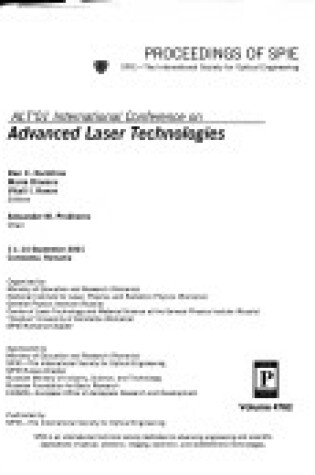 Cover of ALT'01 International Conference on Advanced Laser Technologies