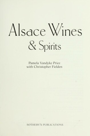 Cover of Alsace Wines and Spirits