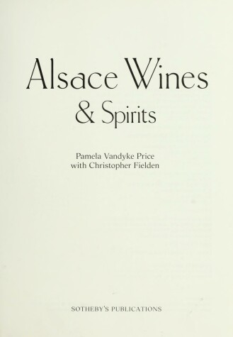 Book cover for Alsace Wines and Spirits