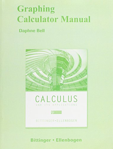 Book cover for Graphing Calculator Manual for Calculus and Its Applications