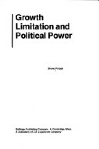 Cover of Growth Limitation and Political Power