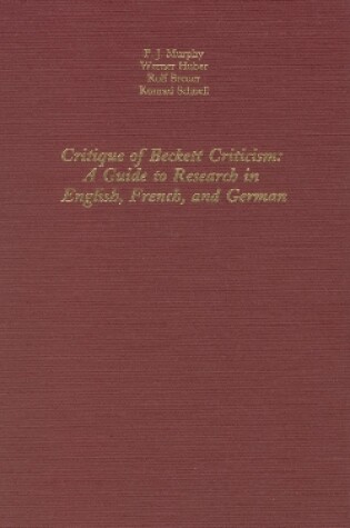 Cover of Critique of Beckett Criticism