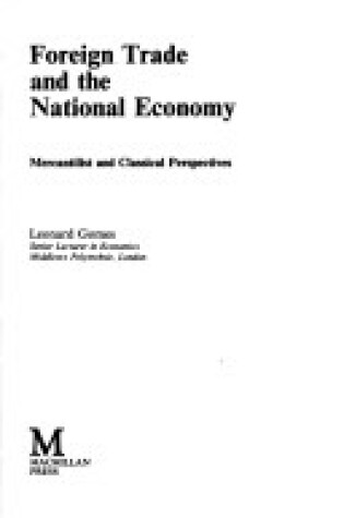 Cover of Foreign Trade and National Economy