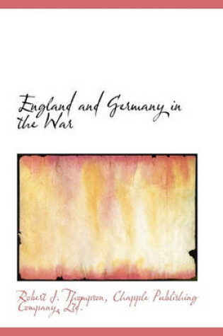 Cover of England and Germany in the War