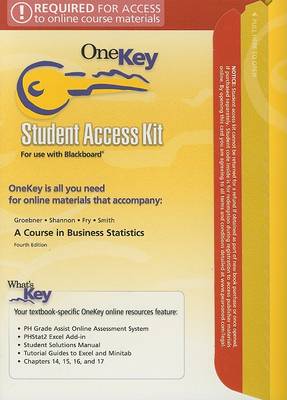 Book cover for OneKey Blackboard, Student Access Kit, A Course in Business Statistics