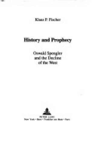 Cover of History and Prophecy