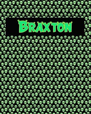 Book cover for 120 Page Handwriting Practice Book with Green Alien Cover Braxton