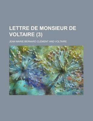 Book cover for Lettre de Monsieur de Voltaire (3 )