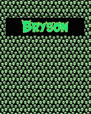 Book cover for 120 Page Handwriting Practice Book with Green Alien Cover Bryson