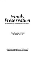 Book cover for Family Preservation