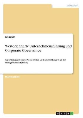 Book cover for Wertorientierte Unternehmensführung und Corporate Governance