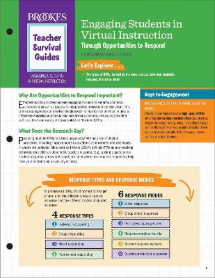 Cover of Engaging Students in Virtual Instruction through Opportunities to Respond