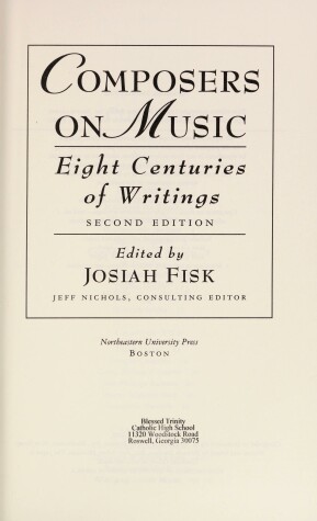 Book cover for Composers on Music