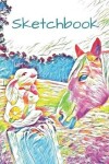 Book cover for Colorful Pastel Bunny Rabbit & Horse Lover Gift Sketchbook for Drawing Coloring or Writing Journal