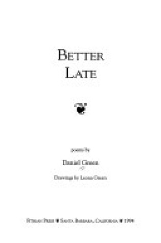 Cover of Better Late