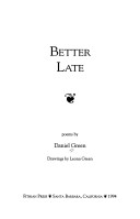 Book cover for Better Late