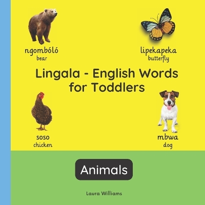 Book cover for Lingala - English Words for Toddlers - Animals
