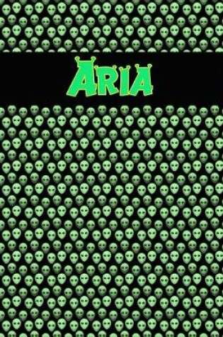 Cover of 120 Page Handwriting Practice Book with Green Alien Cover Aria