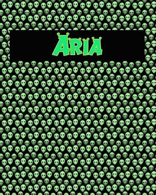 Book cover for 120 Page Handwriting Practice Book with Green Alien Cover Aria