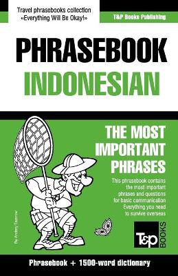 Book cover for English-Indonesian phrasebook and 1500-word dictionary