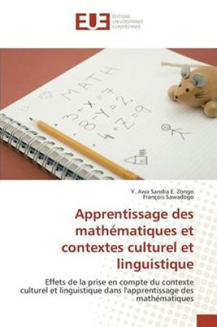 Cover of Apprentissage Des Mathematiques Et Contextes Culturel Et Linguistique