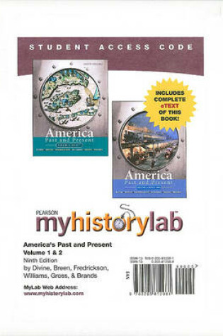 Cover of MyLab History with Pearson eText -- Standalone Access Card -- for America Past and Present, Volumes 1 and 2