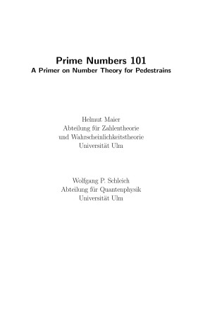 Cover of Prime Numbers 101