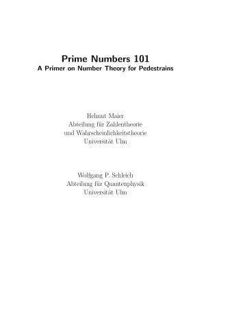 Book cover for Prime Numbers 101