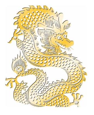 Cover of Golden Dragon Chinese Zodiac Symbol School Composition Book 130 Pages