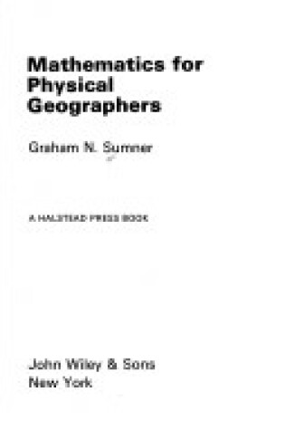 Cover of Sumner: *Mathematics* for Physical Geogr