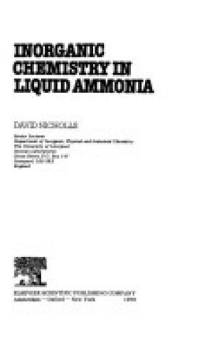 Cover of Inorganic Chemistry in Liquid Ammonia