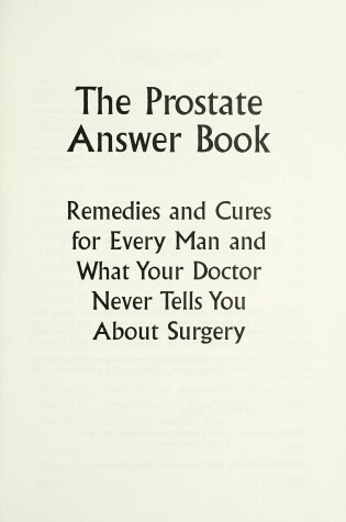 Cover of The Prostate Answer Book