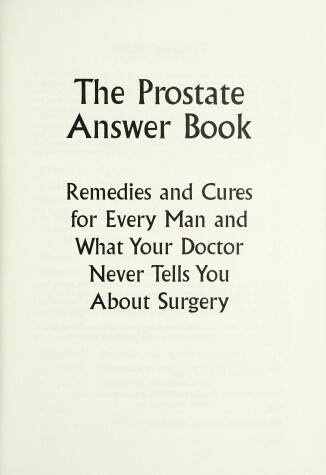 Cover of The Prostate Answer Book