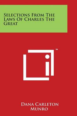 Book cover for Selections from the Laws of Charles the Great