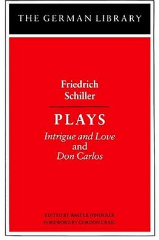 Cover of Plays: Friedrich Schiller