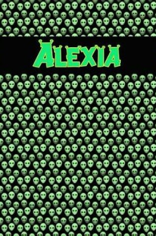 Cover of 120 Page Handwriting Practice Book with Green Alien Cover Alexia