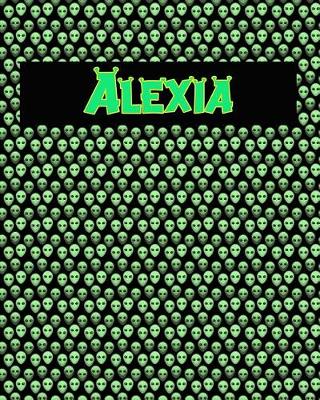 Book cover for 120 Page Handwriting Practice Book with Green Alien Cover Alexia