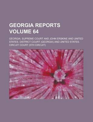 Book cover for Georgia Reports Volume 64