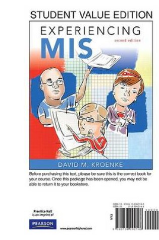 Cover of Experiencing MIS, Student Value Edition