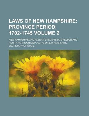 Book cover for Laws of New Hampshire Volume 2