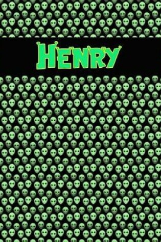 Cover of 120 Page Handwriting Practice Book with Green Alien Cover Henry