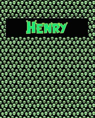 Book cover for 120 Page Handwriting Practice Book with Green Alien Cover Henry