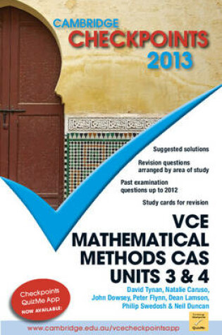 Cover of Cambridge Checkpoints VCE Mathematical Methods CAS Units 3 and 4 2013