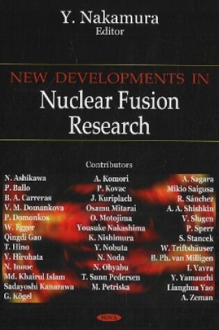 Cover of New Developments in Nuclear Fusion Research