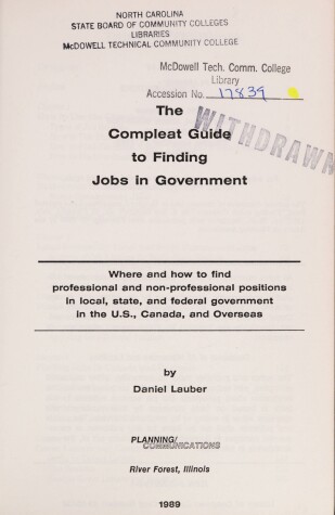 Book cover for Compleat Guide Finding Job