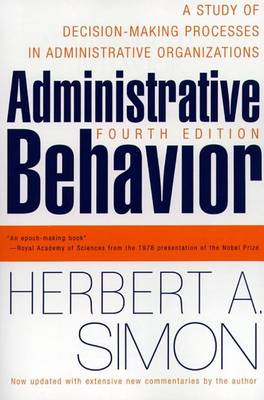 Book cover for Administrative Behavior, 4th Edition