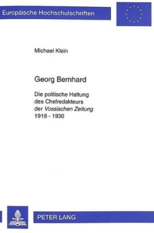 Cover of Georg Bernhard