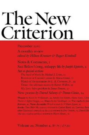 Cover of The New Criterion December 2010