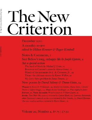 Book cover for The New Criterion December 2010