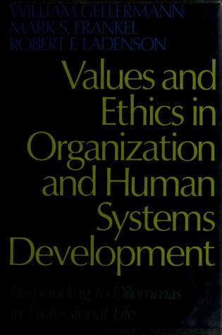 Cover of Values and Ethics in Orgaization